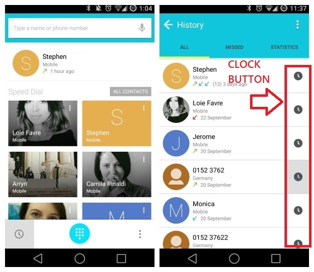 Where To Find Call Log on the Nexus 5 Android v4.4.4?